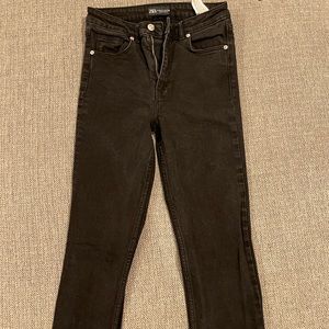 Zara Split Hem Flare Jeans